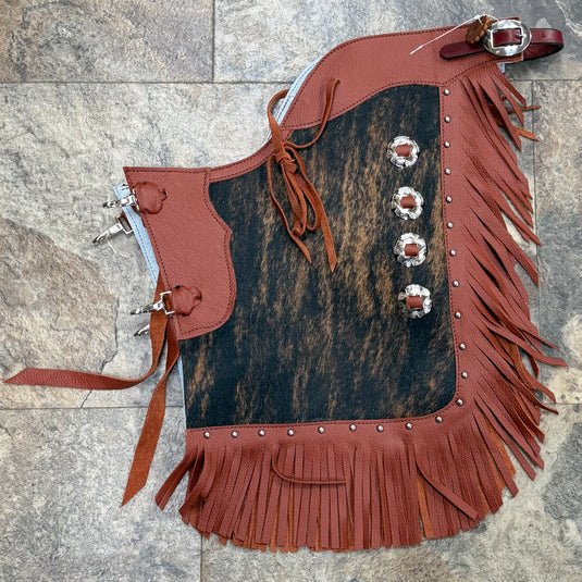 Kids Cowhide Chinks with Dots