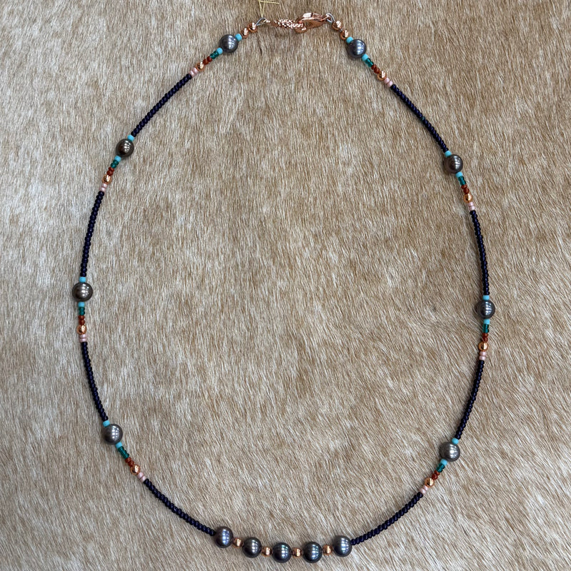 Load image into Gallery viewer, Rocky Mountain Jewelry Freshwater Pearls &amp; Copper &amp; Seed Beads Necklace
