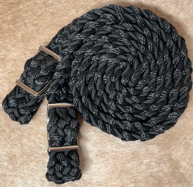 Load image into Gallery viewer, Gale Beebe 9 Plait Flat Braided Barrel Reins
