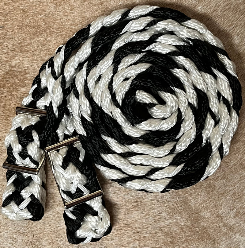 Load image into Gallery viewer, Gale Beebe 9 Plait Flat Braided Barrel Reins
