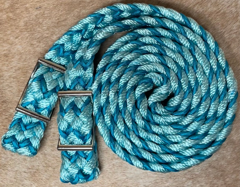 Load image into Gallery viewer, Gale Beebe 9 Plait Flat Braided Barrel Reins
