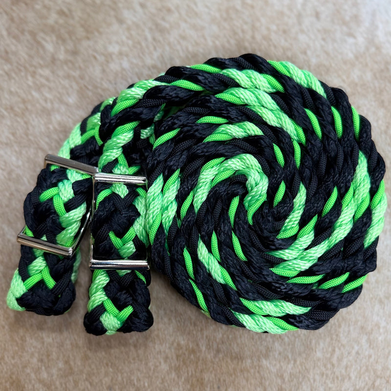 Load image into Gallery viewer, Gale Beebe 9 Plait Flat Braided Barrel Reins
