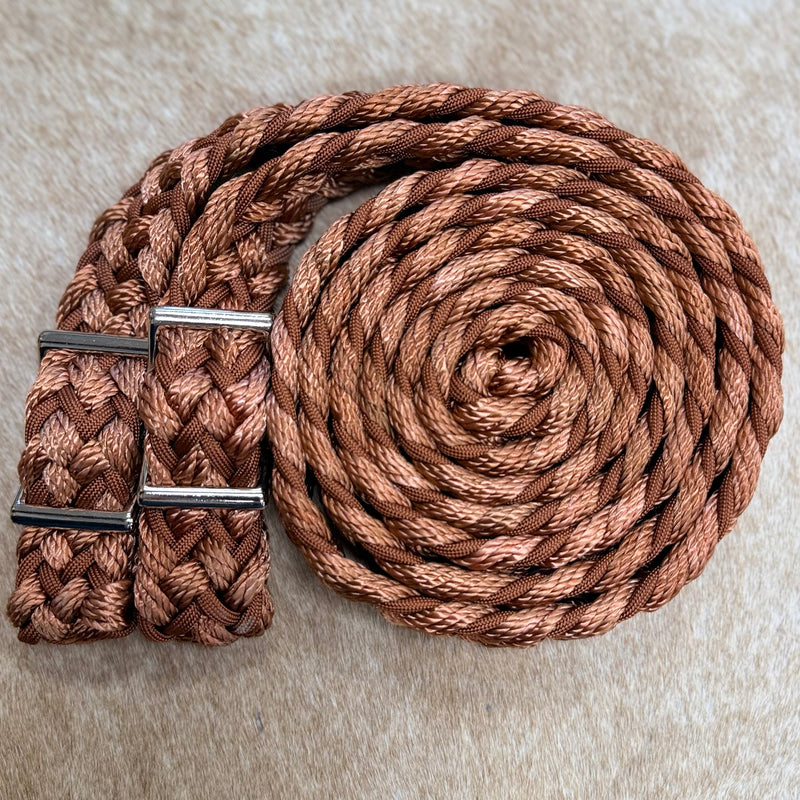 Load image into Gallery viewer, Gale Beebe 9 Plait Flat Braided Barrel Reins

