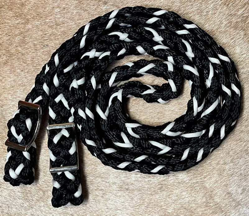 Load image into Gallery viewer, Gale Beebe Round Braided Barrel Reins
