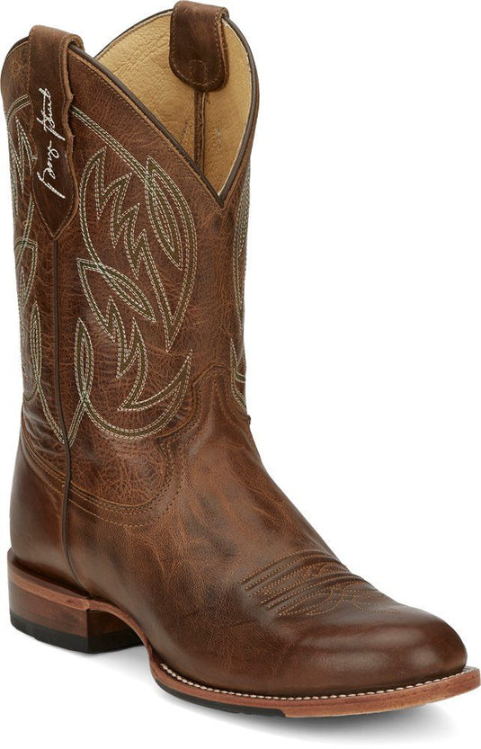 Justin George Strait Pearsall Round Toe Boot - Amber