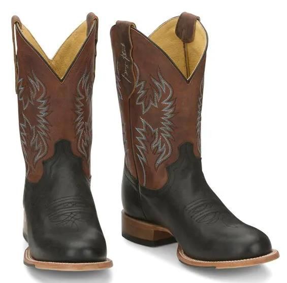 Load image into Gallery viewer, Justin George Strait Pearsall Round Toe Boot - Black
