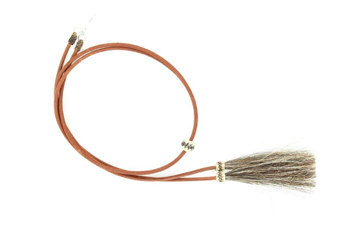 Load image into Gallery viewer, Double S Genuine Leather Stampede Strings with Horsehair Tassels
