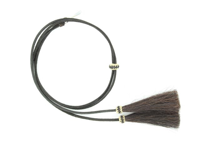 Load image into Gallery viewer, Double S Genuine Leather Stampede Strings with Horsehair Tassels
