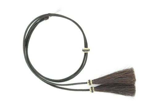 Double S Genuine Leather Stampede Strings with Horsehair Tassels