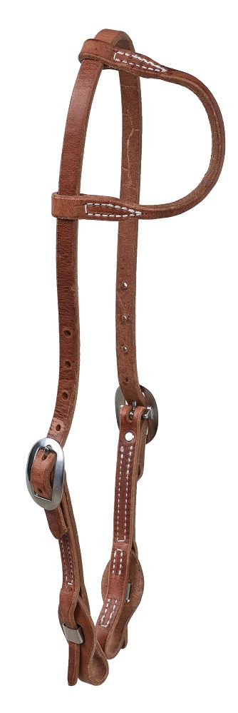 Berlin Harness Rolled One Ear Headstall with Quick Change Loops
