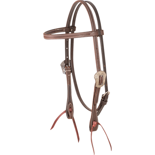 Martin Chocolate Roughout Laramie Buckle Browband Headstall