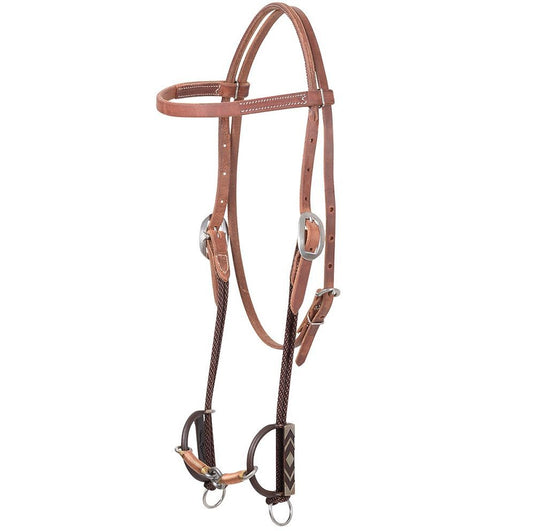 Classic Equine Browband Browned Iron Diamond Draw Bit Headstall