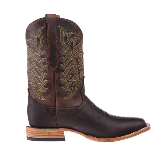 Tony Lama 11" Alfredo Brown American Bison Wide Square Toe Boot - Brown