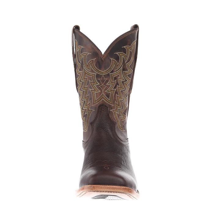 Load image into Gallery viewer, Tony Lama 11" Alfredo Brown American Bison Wide Square Toe Boot - Brown
