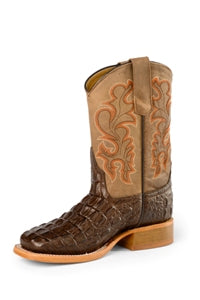 Horse Power Chocolate Nile Crocodile Print Boot - Chocolate