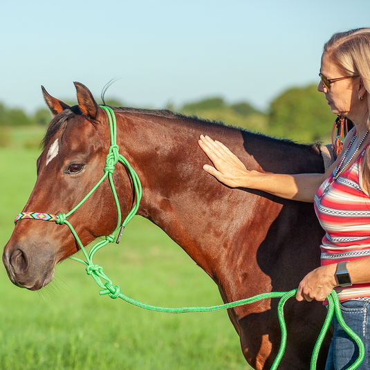 Cashel Beaded Rope Halter with 9' Lead