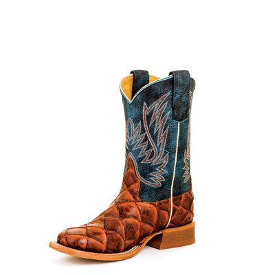 Horse Power Cognac Filet fo Fish Print DB Toe Boot - Seas the Day