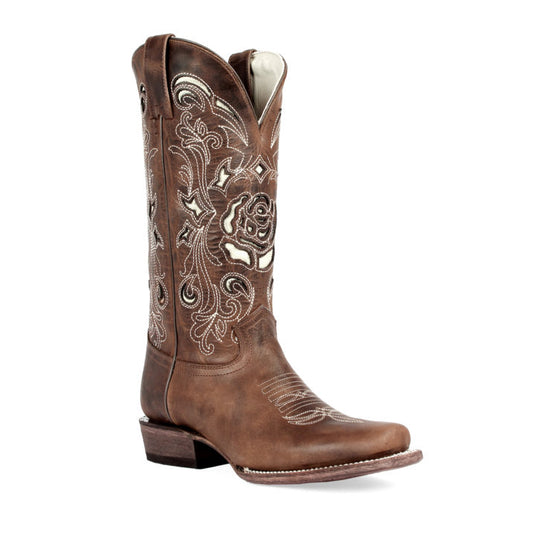 JB Dillon Avens Women Square Toe Western  Boot - Brown