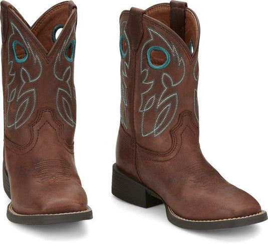Justin Bowline Junior Square Toe Boot - Brown
