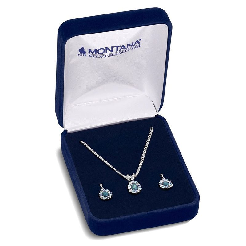 Load image into Gallery viewer, Montana Silversmith's Northern Glow Opal Jewelry Set
