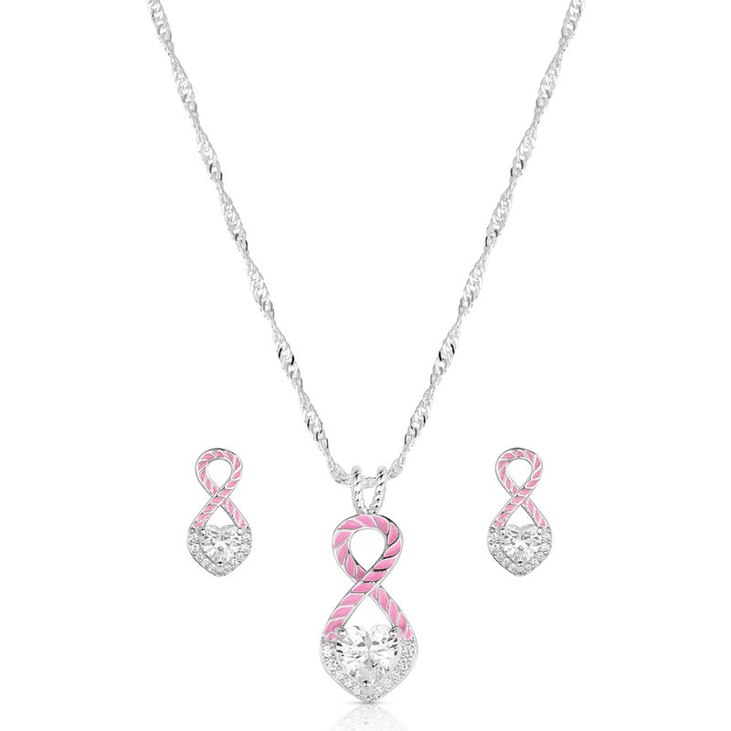 Load image into Gallery viewer, Montana Silversmith's Tough Enough to Wear Pink Love Jewelry Set
