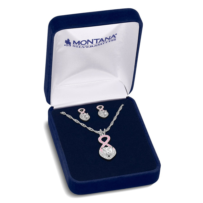 Load image into Gallery viewer, Montana Silversmith's Tough Enough to Wear Pink Love Jewelry Set
