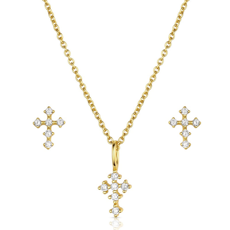 Load image into Gallery viewer, Montana Silversmith's Mighty Golden Cross Jewelry Set
