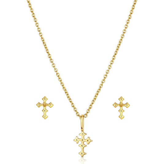 Montana Silversmith's Mighty Golden Cross Jewelry Set