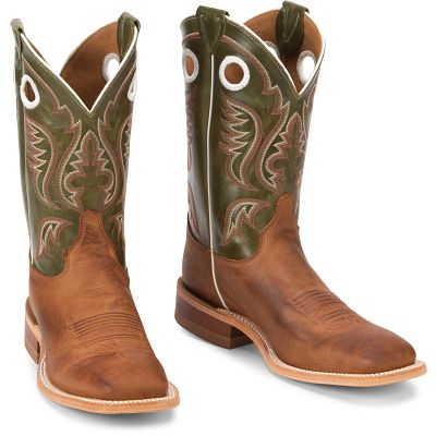 Load image into Gallery viewer, Justin 11" Bent Rail Austin Square Toe Cowhide Boot - Cognac
