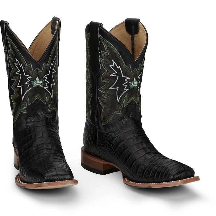 Load image into Gallery viewer, Justin 11" George Strait Haggard Caiman Boot - Black
