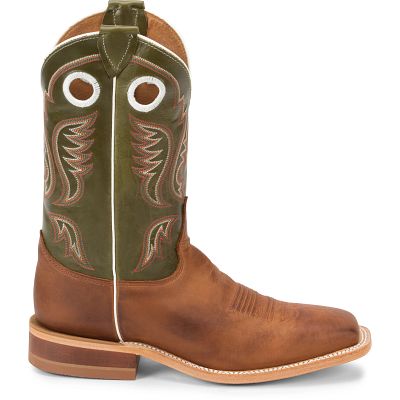 Justin 11" Bent Rail Austin Square Toe Cowhide Boot - Cognac