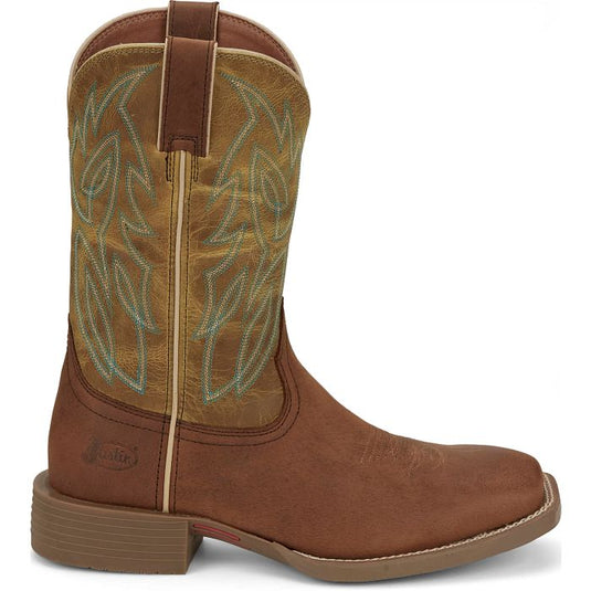 Justin 11" Canter Water Buffalo Square Toe Boot - Brown