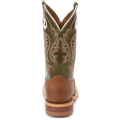 Justin 11" Bent Rail Austin Square Toe Cowhide Boot - Cognac