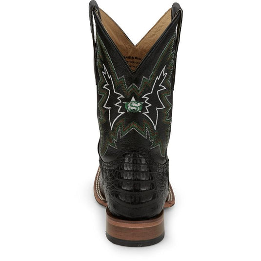 Justin 11" George Strait Haggard Caiman Boot - Black