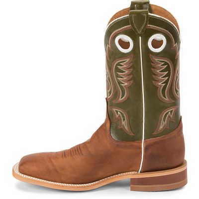 Justin 11" Bent Rail Austin Square Toe Cowhide Boot - Cognac