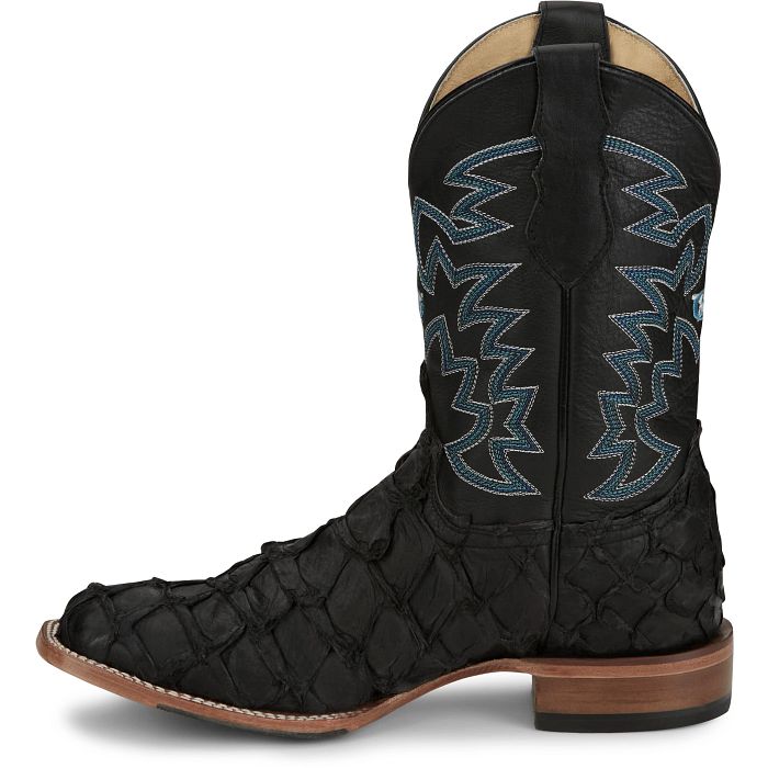 Load image into Gallery viewer, Justin 11" George Strait Ocean Front Pirarucu Boot - Black
