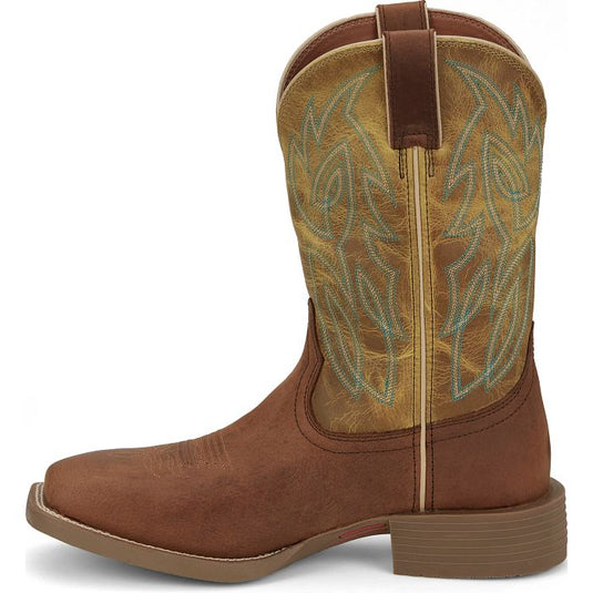 Justin 11" Canter Water Buffalo Square Toe Boot - Brown