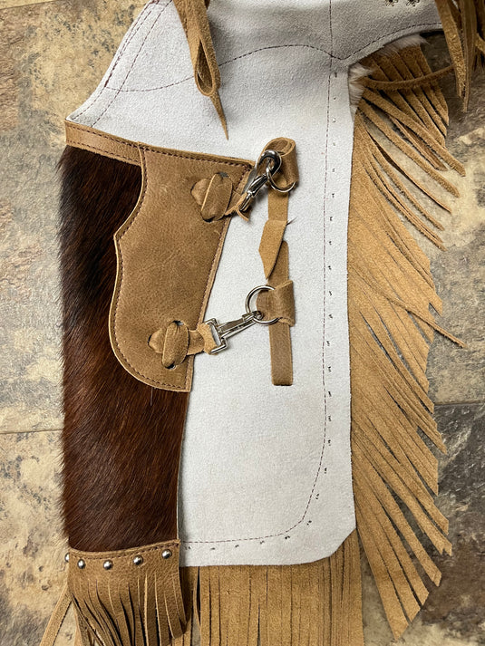 Kids Cowhide Chinks with Dots