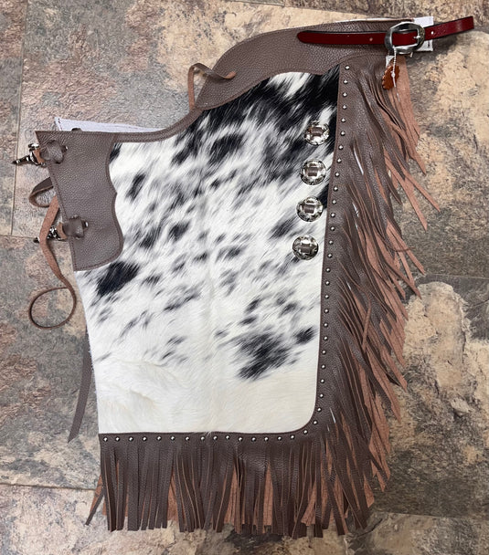 Kids Cowhide Chinks with Dots