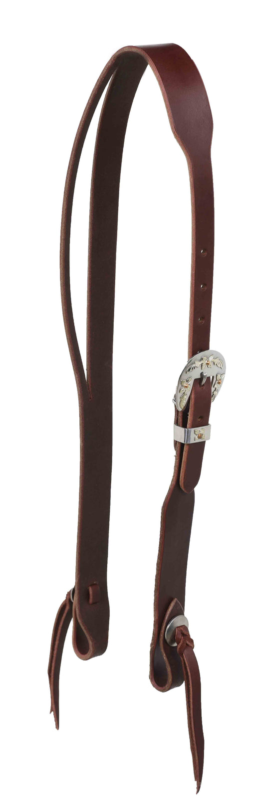 Berlin Latigo Split Ear Stainless Steel Floral Buckle Headstall