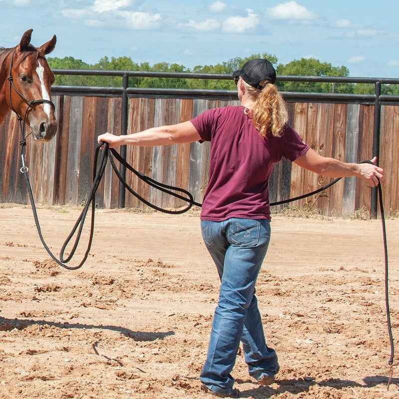 Load image into Gallery viewer, Classic Equine Premium Lunge Line - Black - 23'
