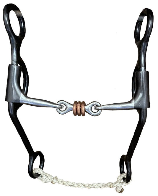 Dutton Long Loomis Shank Three Piece Dog Bone & Copper Rings Bit