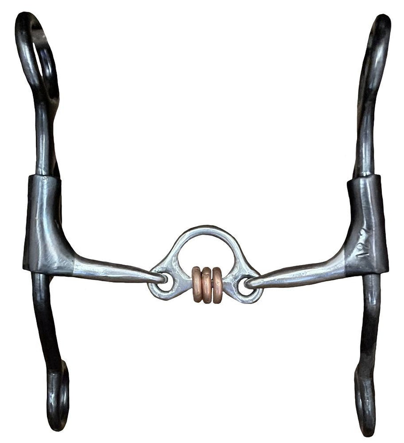 Load image into Gallery viewer, Dutton Short Loomis Shank Three Piece Floating Hood &amp; Loose Copper Rings Bit
