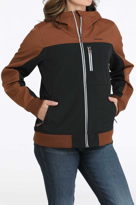 Cinch Womens Color Block Bonded Jacket - Brown