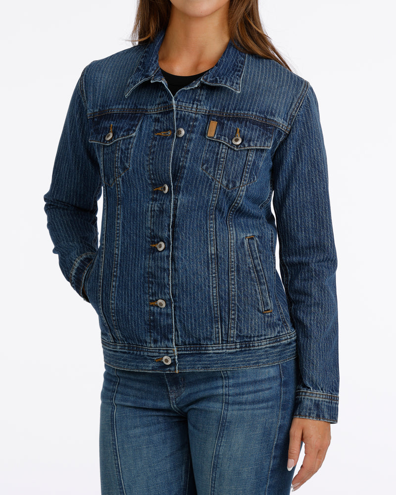 Load image into Gallery viewer, Cinch Womens Denim Trucker Jacket - Dark Stonewash
