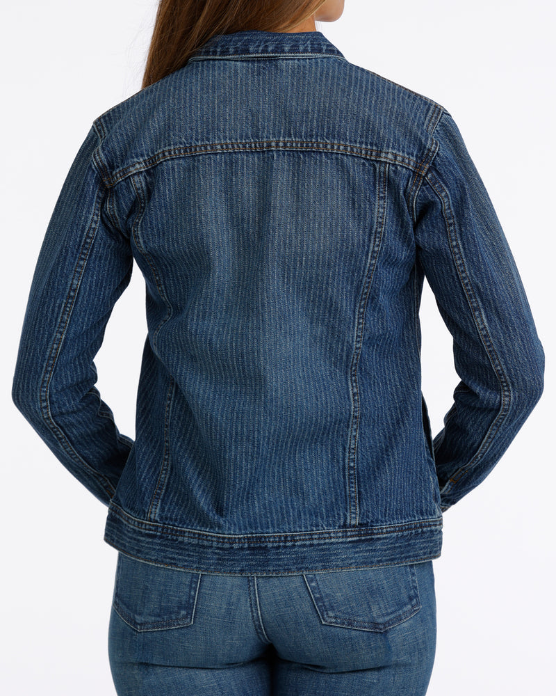 Load image into Gallery viewer, Cinch Womens Denim Trucker Jacket - Dark Stonewash
