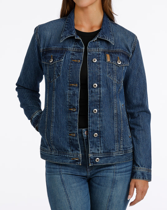 Cinch Womens Denim Trucker Jacket - Dark Stonewash