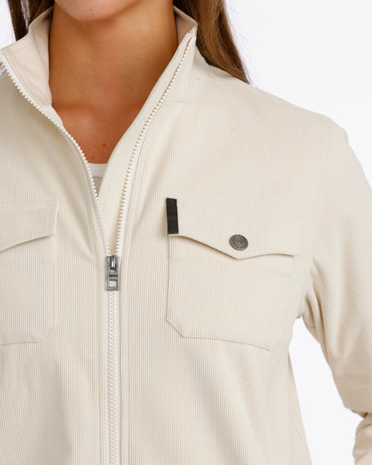 Cinch Womens Corduroy Shirt Jacket - Cream
