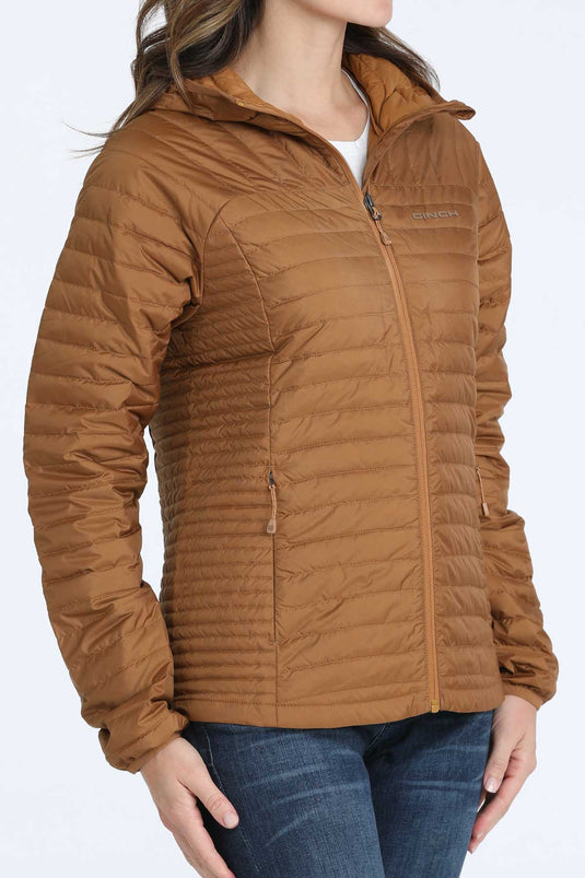 Cinch Womens Puffer Jacket - Brown