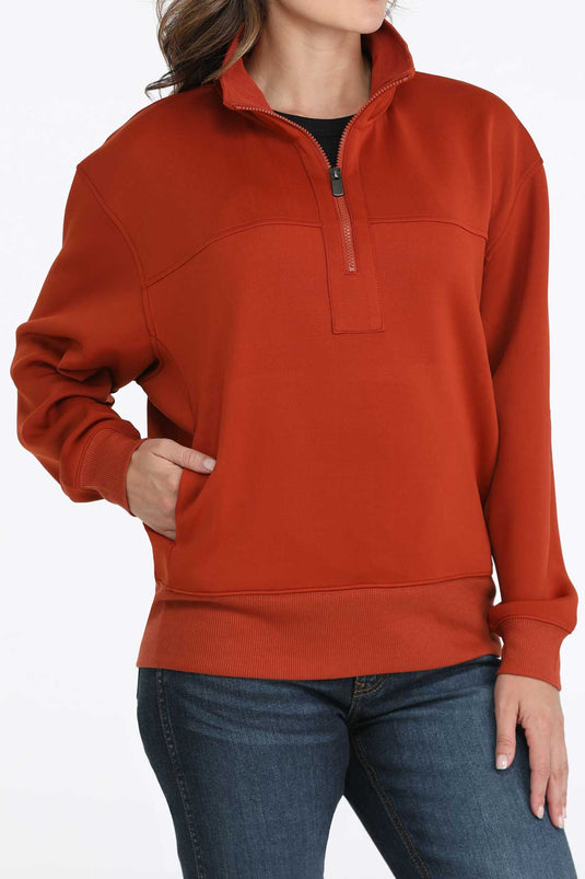 Cinch Womens 1/4 Zip Pullover - Red